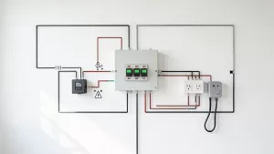 schemat jednokreskowy instalacji elektrycznej w garażu