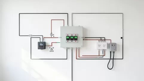 schemat jednokreskowy instalacji elektrycznej w garażu